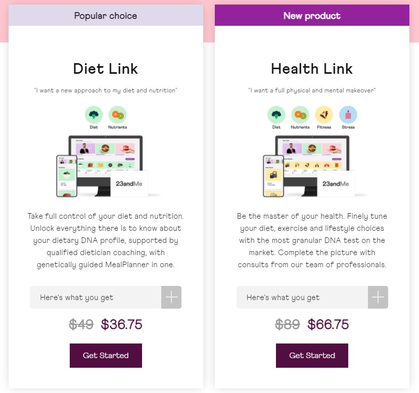dnafit products for 23andme users